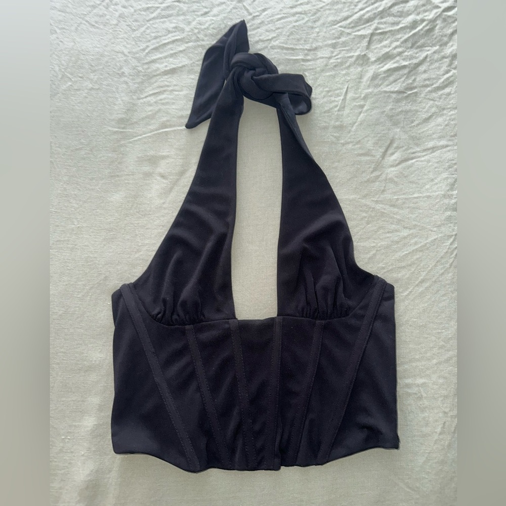 Corset + halter cropped top